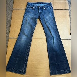 7 For All Mankind Dojo Bootcut Jeans Womens 27x32 Blue Denim Cotton Stretch.